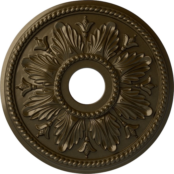 Ekena Millwork Edinburgh Ceiling Medallion (Fits Canopies up to 5 1/8"), 18 1/8"OD x 3 1/2"ID x 2 3/4"P, Brass CM18ED1BRS - main